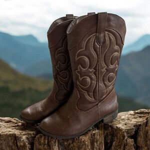 Cowboy Boots Cat & Jack Youth size 2 Brown Little Boy Girl